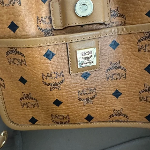 MCM Cognac Visetos Monogram Tote with Gold Hardware - Picture 5 of 13